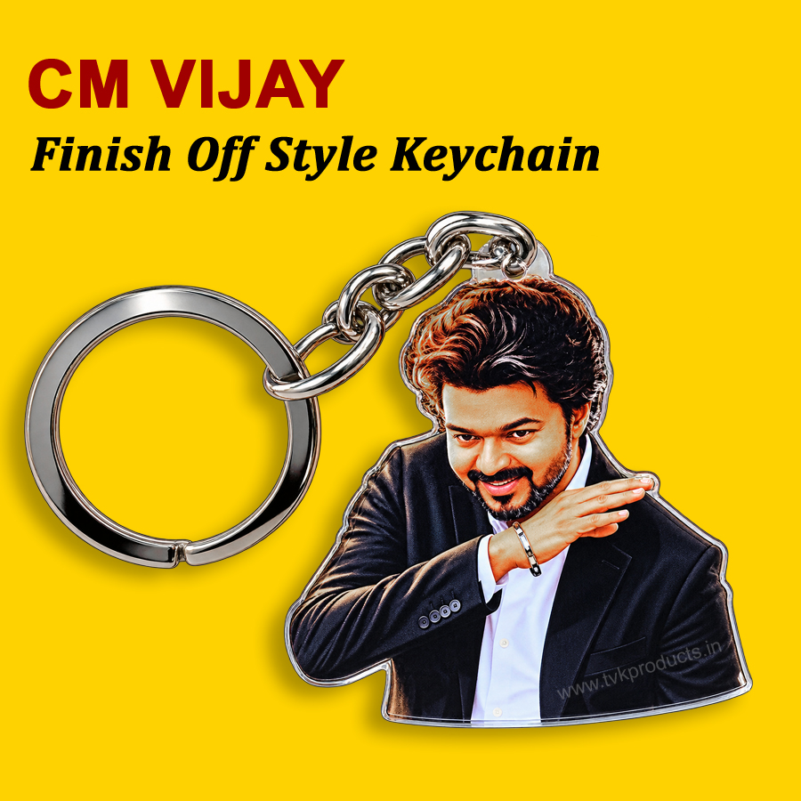CM Vijay Iconic Finish Off Style Keychain