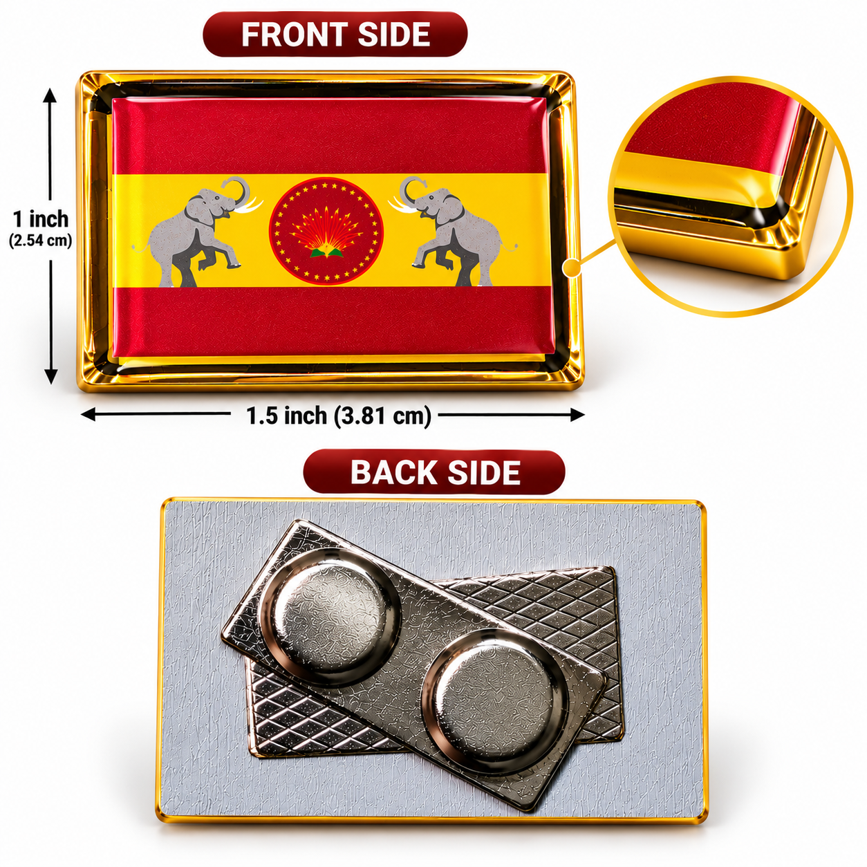Tvk Gold Flag Badges (Pack of 3nos)